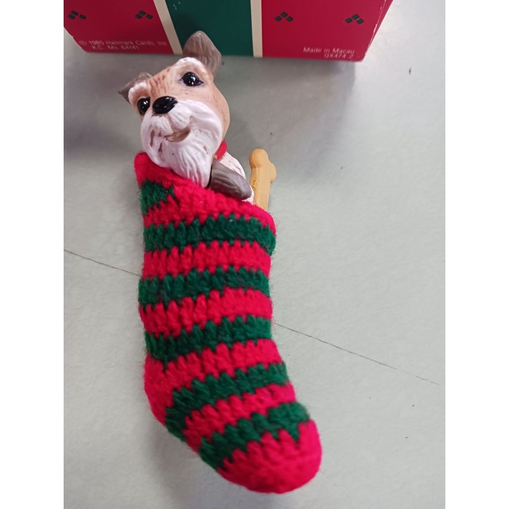 Hallmark Keepsake Ornament Doggy In A Stocking 1985